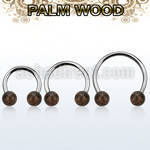 cbmpl8l xxl steel circular barbell, 14g w 8mm palm wood balls