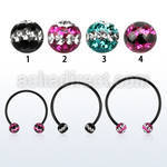 cbmtfd5l xxl black steel cbr 5mm multi crystal ball w triple line