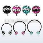 cbmtfd6l xxl black steel cbr 6mm multi crystal ball w triple line