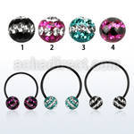 cbmtfd8l xxl black steel cbr 8mm multi crystal ball w triple line