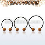 cbmtte8l xxl anodized steel cbr, 14g w 8mm teak wood balls