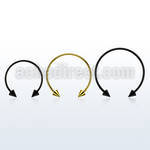 cbstcn3l xxl anodized steel circular barbell, 16g w 3mm cones