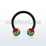 cbtfr5r anodized 316l circular barbell w rasta stripes crystal