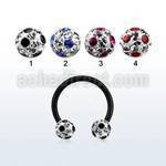 cbtfr6a anodized 316l circular barbell w dotted crystal ball