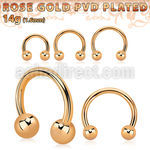 cbttb4 rose gold steel circular barbell w 2 4mm balls