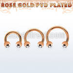 cbttc4 rose gold 316l steel circular barbell w 4mm jewel balls