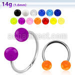 cbuvb5l xxl steel circular barbell, 14g w 5mm uv balls