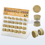 dacb173 display w 24 pcs. of crocodile wood fake plugs
