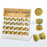 dacb174 display w 24 pcs. of jackfruit wood fake plugs