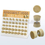 dacb176 display w 40 pcs. of crocodile wood fake plugs