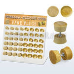 dacb180 display w 48 pcs of crocodile jackfruit wood fake plug