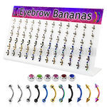 dacb93 board of 316l steel eyebrow banana w ball cone