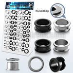 dapg49 board of polished pvd flesh tunnel plug w round edge