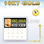 dgisc1 10kt gold nose screw with 1.5mm ball shaped top