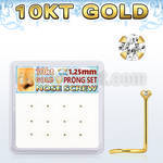 dgisc22 box w 10kt gold nose screws w 1.25mm clear round cz 