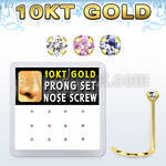 dgisc7 box w 10kt gold nose screw w mixed 1.5mm prong set czs