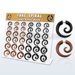 dmxp18 display w sawo areng wood fake plug in spiral shape