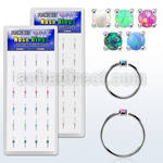 dnsm158 box w silver nose ring w prong set 1.5mm synthetic opals