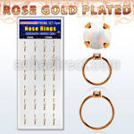 dnsm182 box 24 rose gold plated silver nose ring w 1.5mm opal