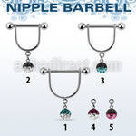 efrsnp6 steel nipple stirrup w 6mm two color multi crystal ball