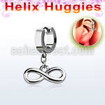 ehh618 helix huggie w a dangling infinity symbol
