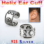 ehvcf23 sterling silver helix ear cuff with stars and sun design