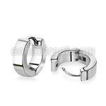 er134h pair of high polished stainless steel huggies