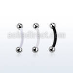 fbneb bioflex eyebrow banana w 3mm steel balls