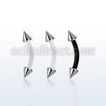 fbnecn bioflex eyebrow banana w 3mm steel cones