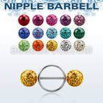 frnpe10 316l steel nipple shield w 2 10mm multi crystal balls