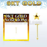 g9bst 9kt gold nose bone w with a 2.5mm star shaped top