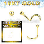 ggscb1 18k gold nose screw 22g plain ball top
