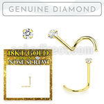 ggscdb15 18k gold nose screw 22g prong set diamond