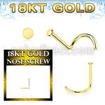 ggsrd1 18k gold nose screw 22g plain gold round top