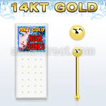 gnbbx 14kt gold nose bone 22g 0 6mm with 1 5mm ball top