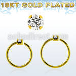 gpnhz15 gold plated silver seamless nose ring 1.5mm prong set cz