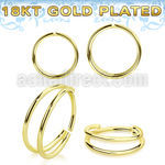 gpsee 18k gold plated silver seamless nose ring double ring