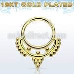 gpsepv4 gold plated silver septum ring w minimalistic indian