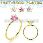 gpzsm22 18k gold plated silver seamless nose ring 22g star