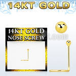 gscb1 14kt gold bend it nose screw with 1 5mm ball top