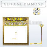 gscdb9 9kt gold nose screw w 1.5mm round genuine diamond