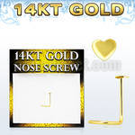 gsht 14kt gold nose screw with 2 5mm gold heart shaped top