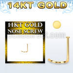 gsrd1 14kt gold nose screw, 22g w small round flat top