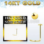 gsrd 14kt gold nose screw with 2mm plain gold round top