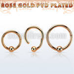 hbcrbr16 rose gold steel hinged ball closure ring w 3mm ball
