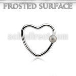 hcr16f3 steel heart shaped ball closure ring w 3mm frosted ball