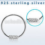 hr21 silver seamless nose hoop w twisted wire design