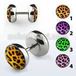 ilpb 316l steel fake plug with leopard logo without o ring