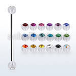 inajb5 steel industrial barbell w 5mm bio flex crystals balls