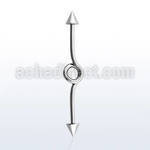 inbcn5 316l steel industrial loop barbell with two 5mm cones
